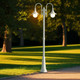 Industrial Twin Head Tall Post - Beige Finish E27 Made In Italy Industrial Twin Head Tall Post - Beige Finish E27 Made In Italy